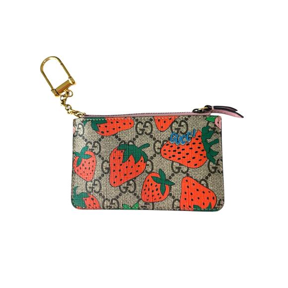 Gucci Strawberry Card Holder Wallet - Picture 1 of 8